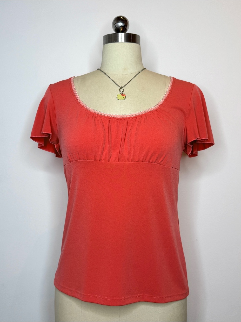 Biyaycda coral pink babydoll top